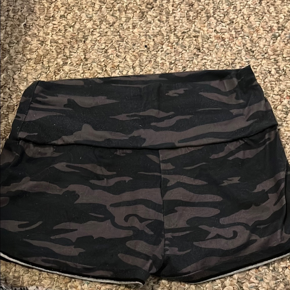 Black and Brown Athletic Shorts with Wide Waistband